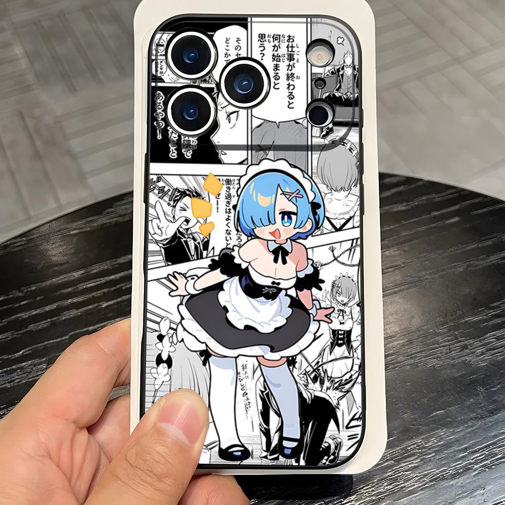 Anime Re Zero Rem Phone Case For IPhone 17 Pro Max 16 15 14 Pro Max 13 11 X Xs Xr 8 7Plus Silicone Cover