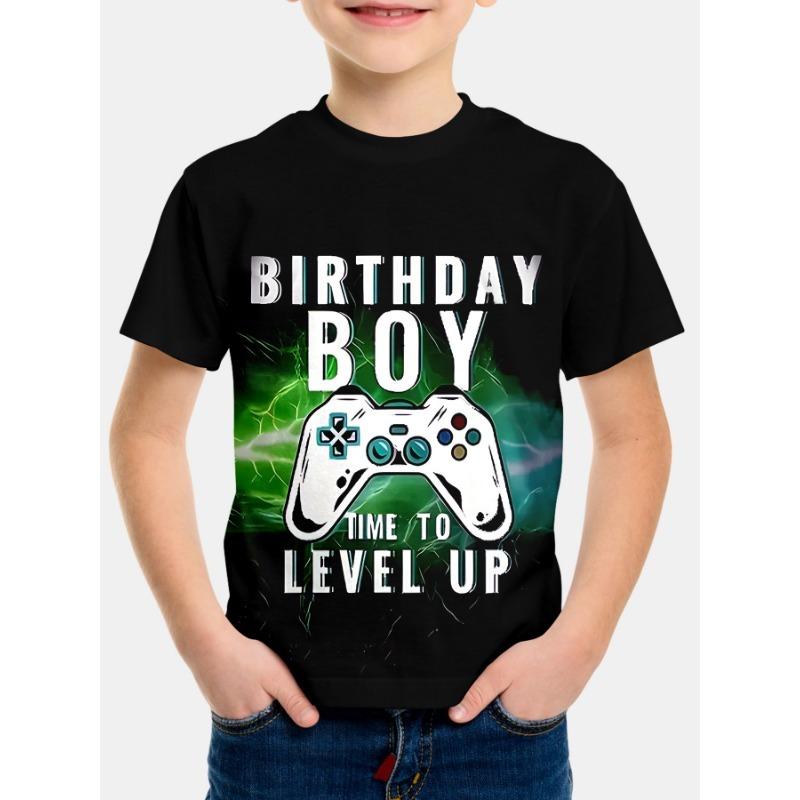 Fluorescent Style Short Sleeved 3D Digital Printed T-shirt for Children Shirt