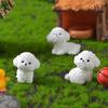 Mini Cute Bichon Frise Dog Figurines Miniature Craft Fairy Garden Diy Kids Bedroom Living Room Car Ornament Home Desk Decoration
