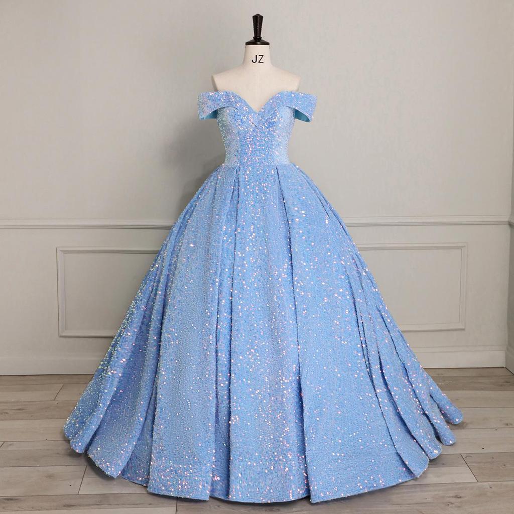 Cross-border Shiny Pitaya Puffy Skirt Wedding & Evening Gown