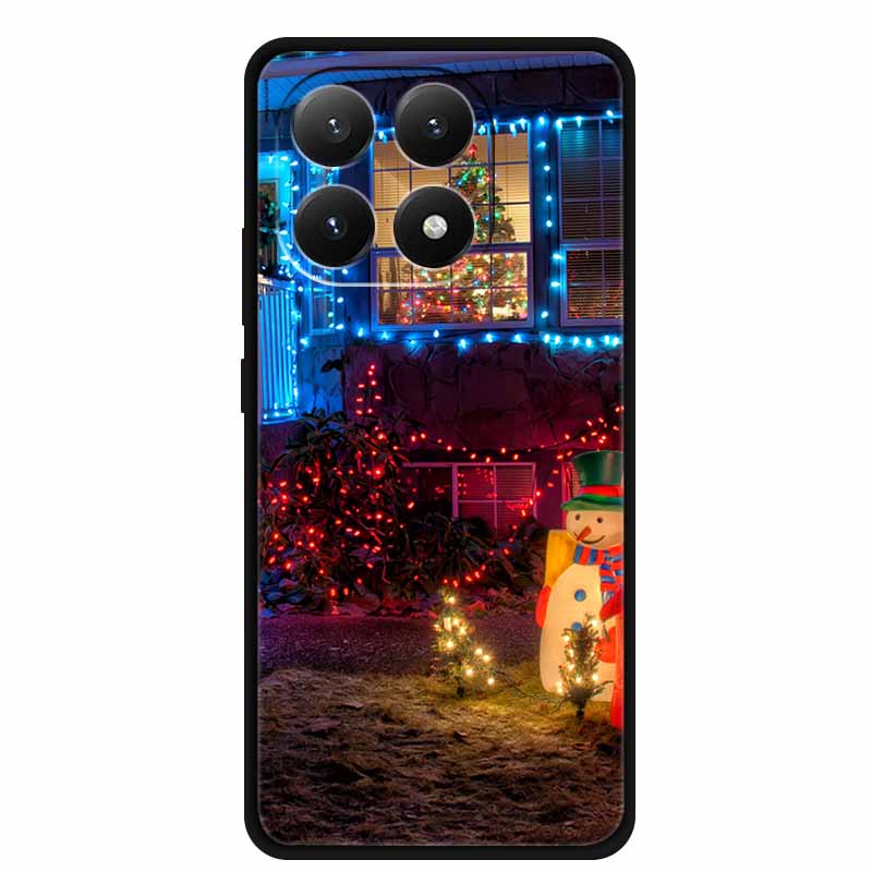 Christmas Cover For Xiaomi 15T 5G Case Black Silicone Cases TPU Santa Claus Christmas Tree Cover Cartoon Deer For Mi 15T 5G 15 T