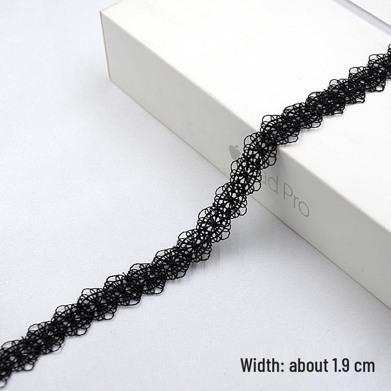 Handmade Black Lace Trim for DIY Jewelry & Clothing, Doll Clothes, Shoe Decoration, Fabric Flowers