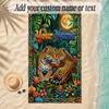 Cosmic Theme Soft Beach Towel Personalized Custom Name Text Towel Portable for Beach Pool Travel