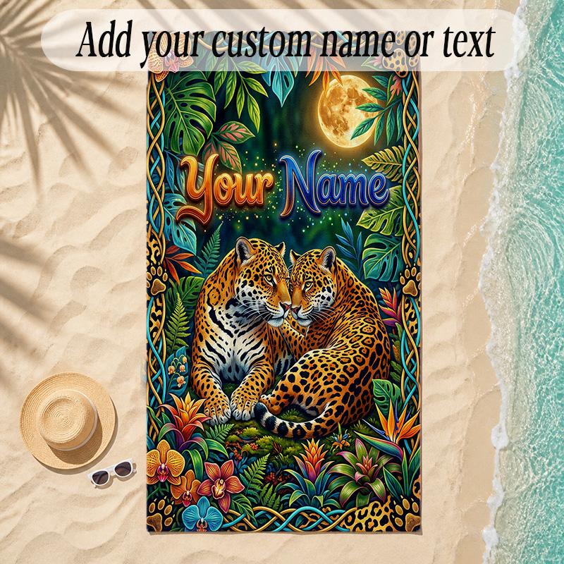 Cosmic Theme Soft Beach Towel Personalized Custom Name Text Towel Portable for Beach Pool Travel