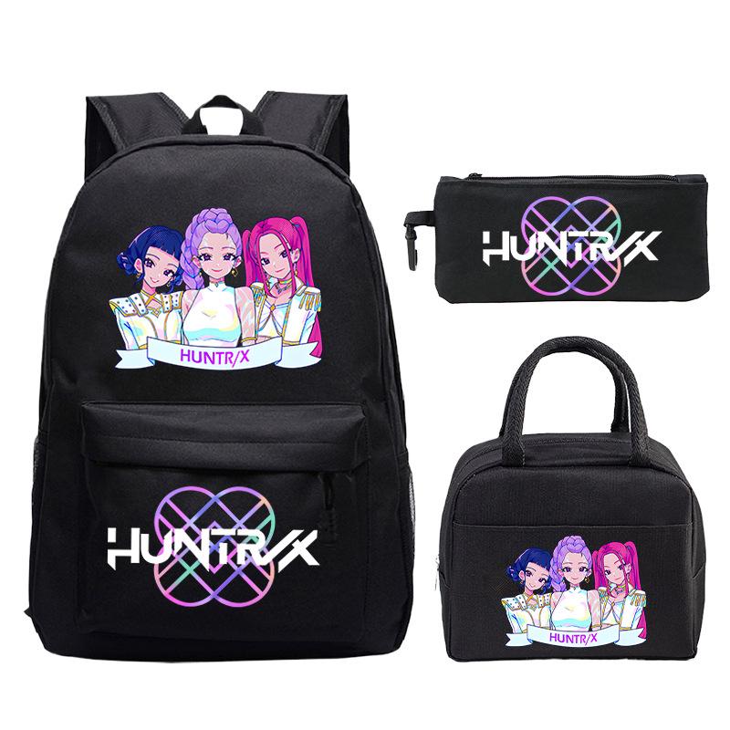 Kpop Peripheral Printing Student Schoolbag Large Capacity Casual Backpack Three-Piece Set