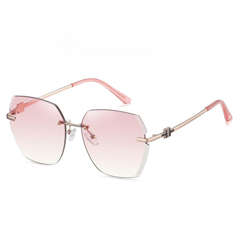 

Безрамные солнцезащитные очки с отделкой, металлические женские солнцезащитные очки для вождения, уличные солнцезащитные очки, красочные очки