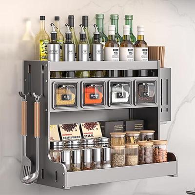 Stainless Steel 3-Tier Kitchen Spice & Condiment Rack
