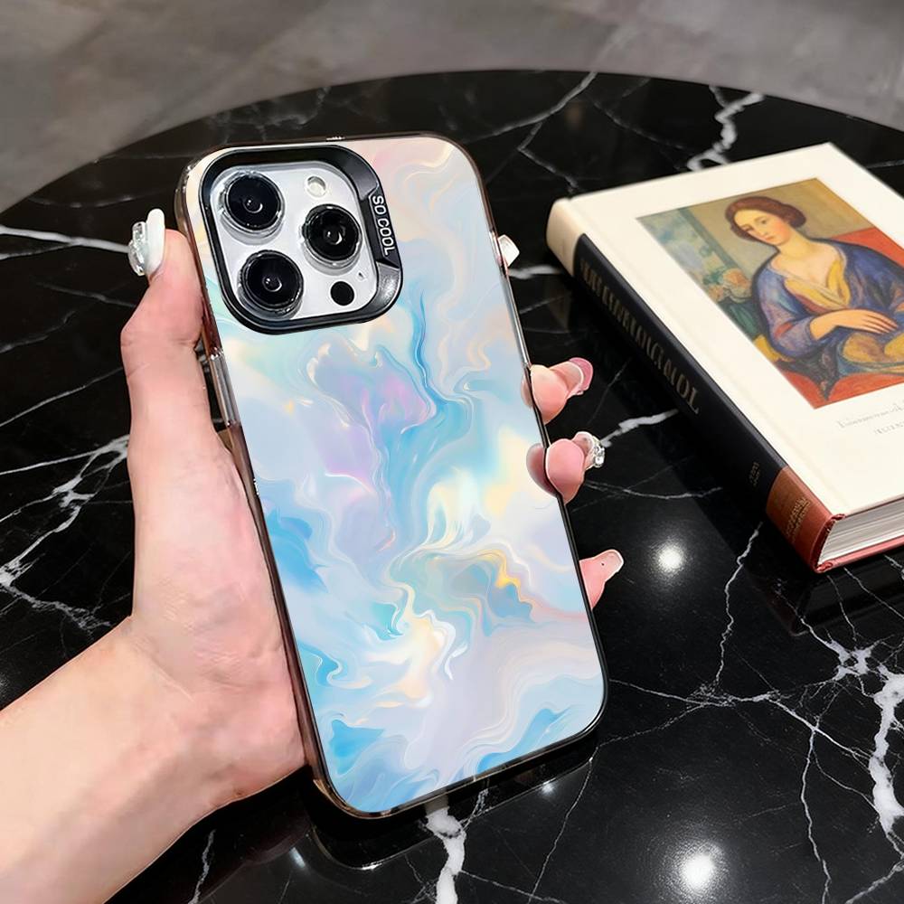 

Laser Water Wave Ripple Phone Case For iPhone 17,16,15,14,13,12,11 Plus,Pro Max,XS,Colored Silver Plated Inside Cover iPhone13PRO