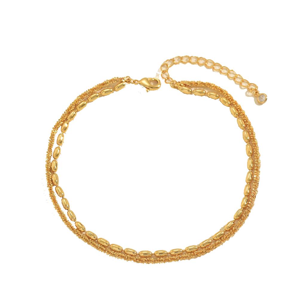 Mode Damen Fußkettchen Persönlichkeit Geometrisches Mehrschicht-Design Fußkettchen Vielseitiges High-End-Gefühl Fußschmuck