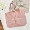 Letter printed canvas bag niche large capacity commuter shoulder tote bag portable shopping shoulder