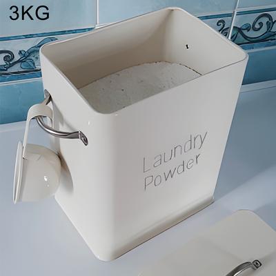 With Measuring Cup Household Laundry Detergent Storage Box Washing Powder Barrel 3KG Grain Storage Case