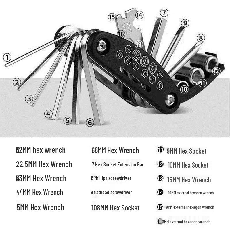 Folding Torx & Hex Socket Wrench Set