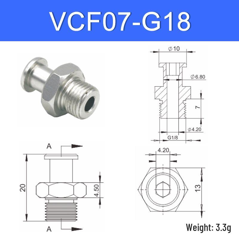 Vacuum Suction Cup Connector VM-G1 Threaded Barb Pneumatic Nozzle Adapter