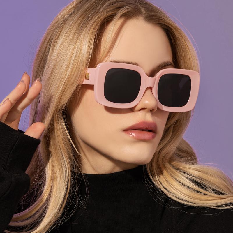 UV Protection Lightweight Comfortable Durable High Quality High End Stylish Retro Square Shaped Female Women Sun Glasses