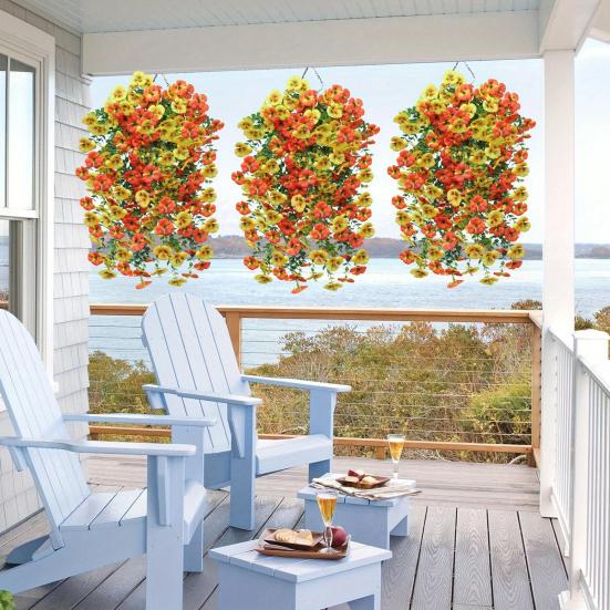 Yousheng 1/2Pcs Simulated Plants Easy to Care No Watering No Withering Bright Color Realistic Appearance Decorative Fake Plant Home Decor