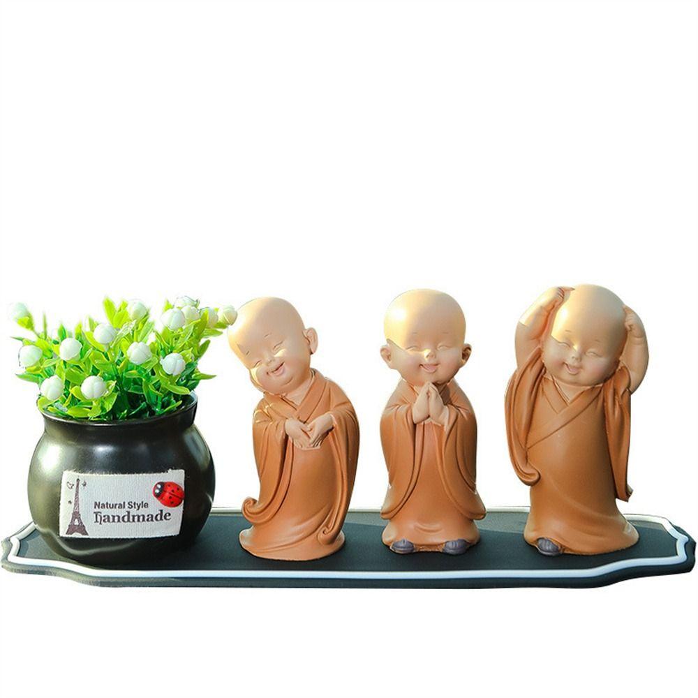 Decoration Desk Miniatures Little Monk Figurine Monk Ornament Buddha Monk Statue Small Monk Status