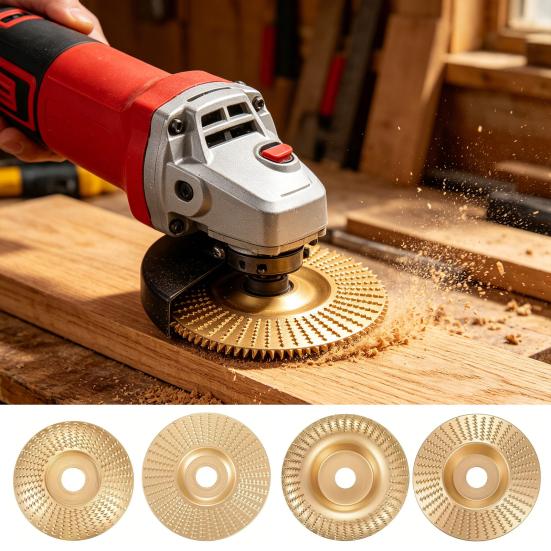 Angle Grinder Polishing Pad, Heavy-Duty Wood Carving Disc, High Carbon Steel Carbide Sanding Disc, for Smooth Engraving Sanding Buffing Woodworking