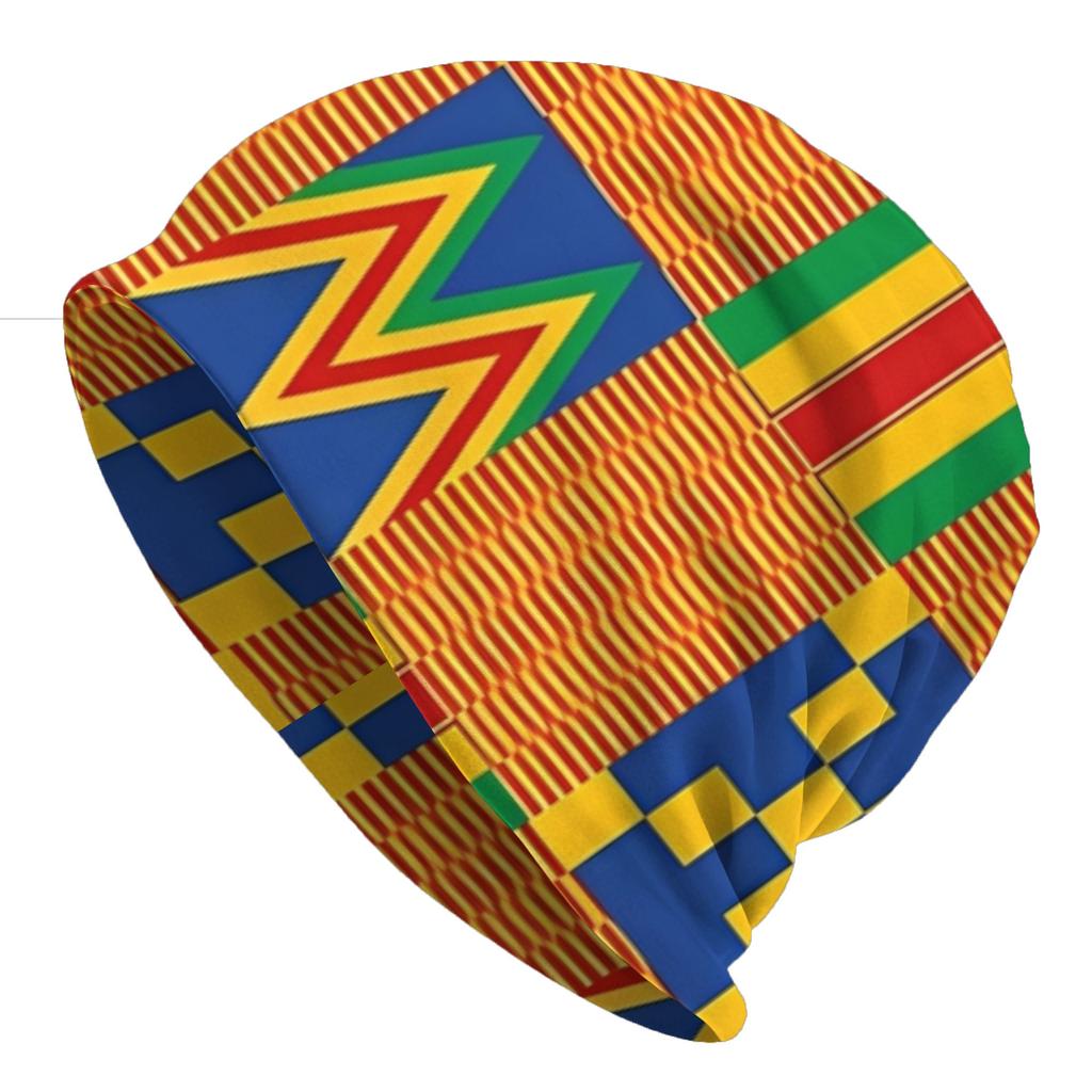 Royal Ashanti Pattern Ghana Autumn Spring Caps Ghanian Kente Cloth Beanies Ski Caps Soft Bonnet Hats Skullies Beanies Hat