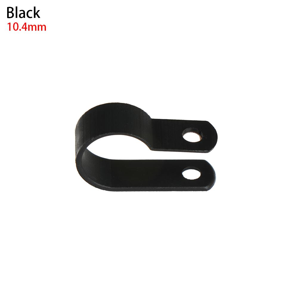 100PCS R-Type Nylon Cable Clamp Plastic P Clips Black Nylon Fasteners Cable Mounting Fix Hardware Electrical Fittings