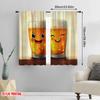 2pcs,2D Plane Printing Print Curtains Happy Beers Versatile Polyester Fabric (without Rod) Decorations Outdoor for Bedroom,