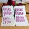 100% HANDMADE Almond Shape Artificial Nail Art Purple Aurora Cat Eyes Full Cat Eyes Matte Frosted Minimalist Nails Reusable and Removable Fake Nails