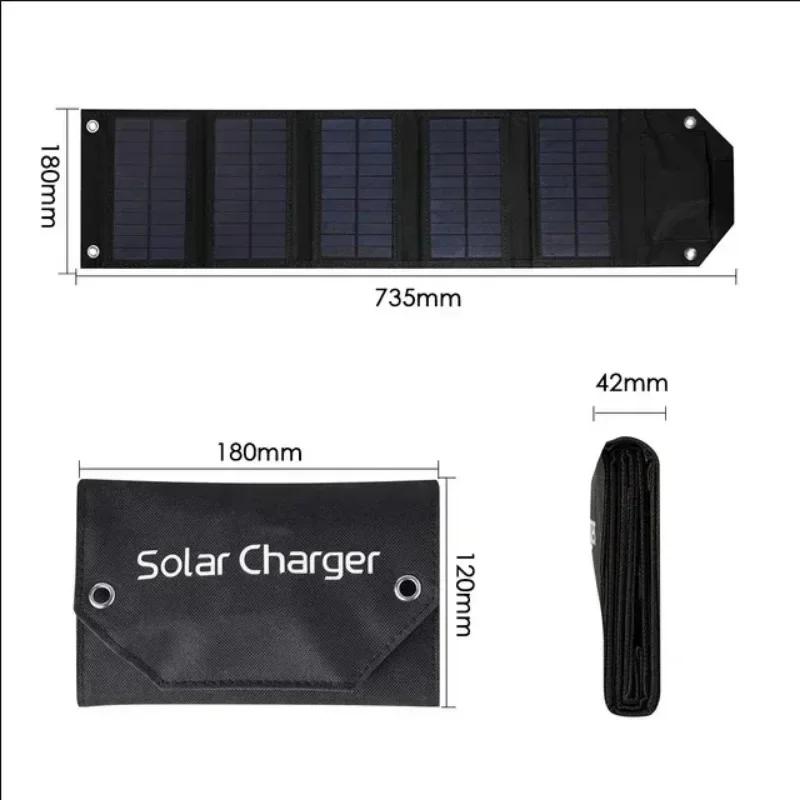 100W/80W/60W Foldable Solar Panel 5V USB Portable Battery Charger for Cell Phone Outdoor Waterproof Power Bank for Camping