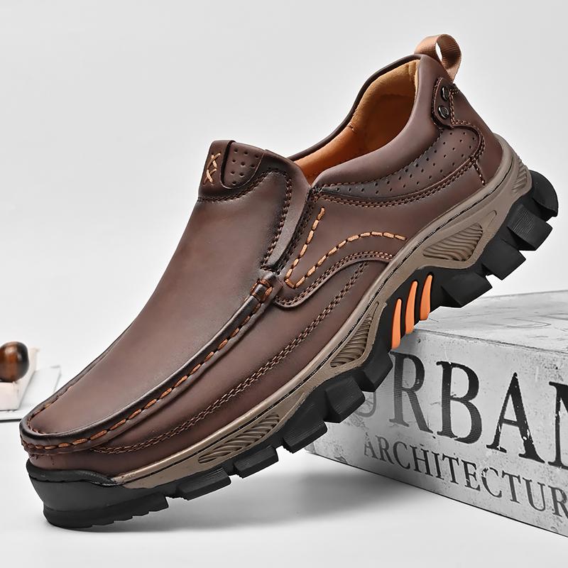 

Новые кожаные повседневные деловые туфли для отдыха на природе, мужские удобные мокасины, модная мягкая классическая обувь для вождения, нескользящая обувь для ходьбы 46 темно-коричневого