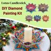 Lotus Candlestick DIY Diamond Art Desk Ornaments Diamond Painting Table Ornaments for Adult Beginner Home Office Decor