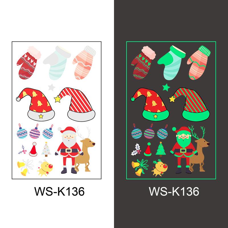 In-Stock Luminous Christmas Temporary Tattoo Stickers for Holiday Party & Window Decoration Gifts
