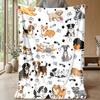 Diverse Canine Expressions Theme Blanket Lightweight Warm Flannel Blanket Decorative Throw Blanket for Home Decoration
