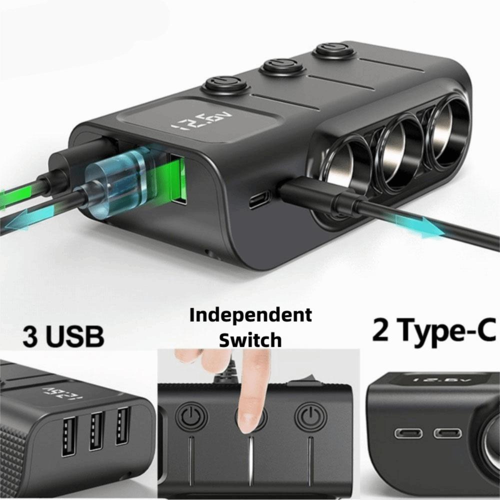 Multi Ports Car Charger Adapter 12V/24V Car Plug Splitter Easy To Use Car Socket Splitter  for Car