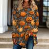 Women's Halloween Graphic Print Long Sleeve T-Shirt Loose Fit Round Neck Pullover