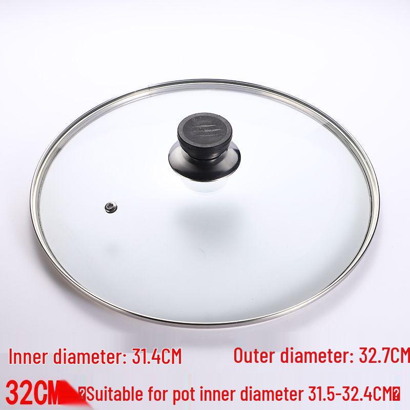 Tempered Glass Explosion-Proof Universal Pot Lid with G-Type Stainless Steel Inner Ring