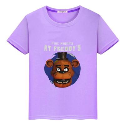 Bear Rabbit 100%Cotton Short T-shirt Cartoon Tops Boy Summer Pride Tshirt FNAF Print Anime Tees Y2k One Piece Kids Clothes Girls
