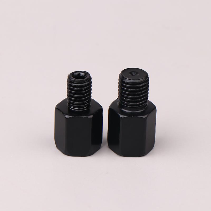 2Pcs Motorcycle Rearview Mirrors Conversion Black Mirror Adapters M10 10Mm M8 8Mm Bolt Clockwise Anti-Clock Right Left Thread