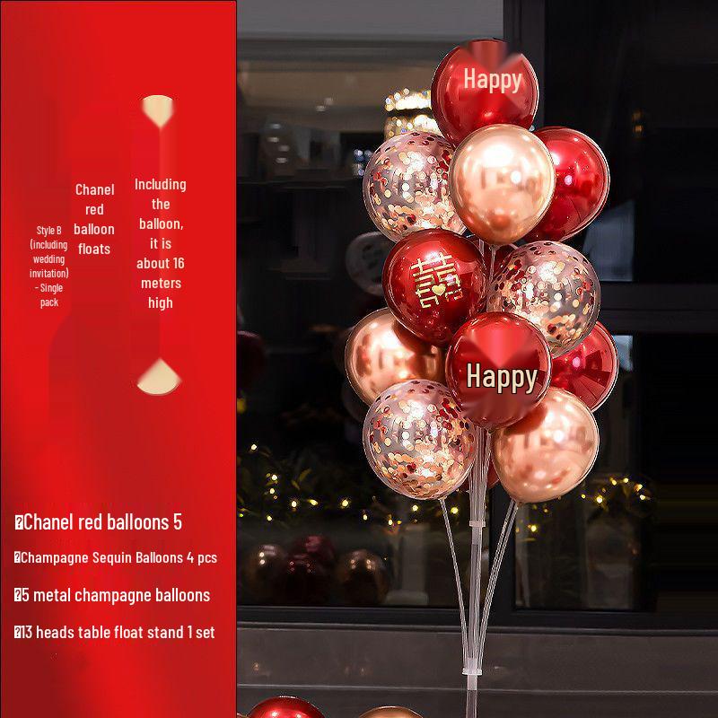 Set di Decorazioni con Palloncini per Pavimento e Tavolo Camera Nuziale Romantica