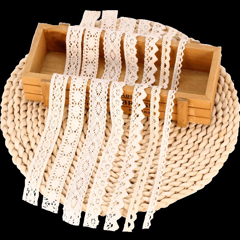 Huan Chuang Cotton Lace Ribbon for DIY Crafts and Clothing Fabric Decorations