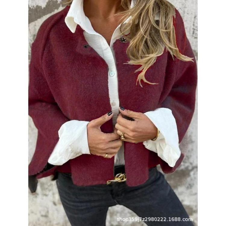 Herbst Winter Locker Langarm Imitation Kaschmir Warme Jacke