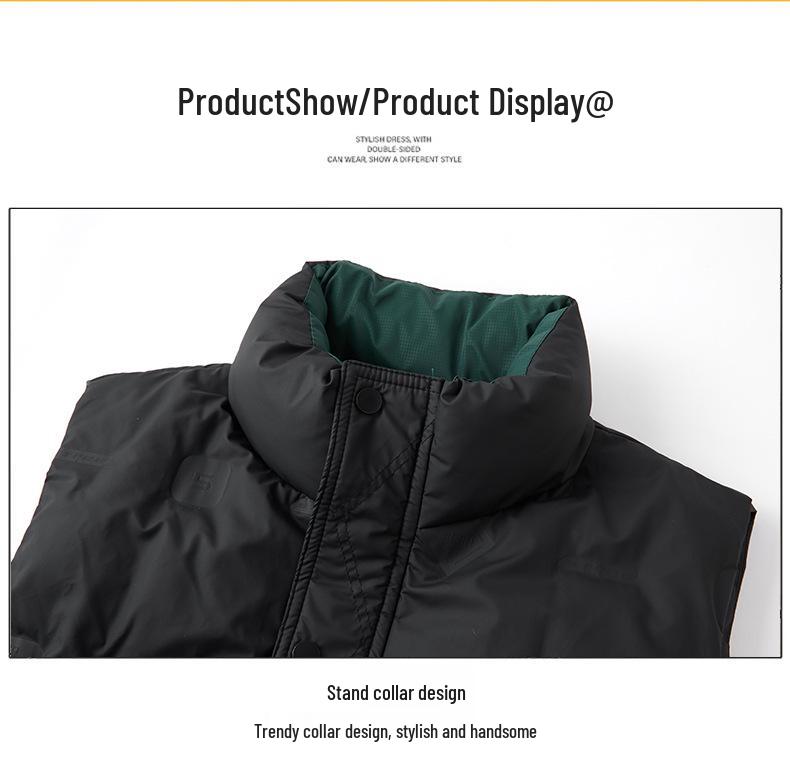 Men's MJ919 Winter Casual White Duck Down Vest - Warm, Versatile, Loose-Fit Outerwear