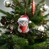2D Acrylic Cat Christmas Tree Pendants, Cartoon Cute Hanging Ornaments for Home Party Decor New Year Gift 2026