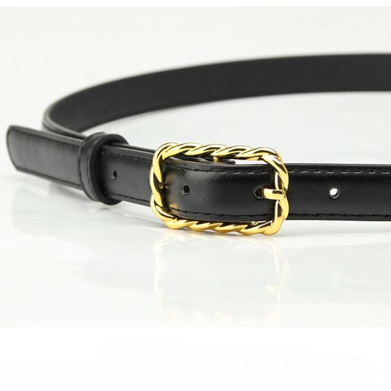 Women's Belt Fashion Pin Buckle Thin Belt Luxury Soft Belt Women with Cargo Pants Jeans PU Leather Belt for Women Daily Necessity