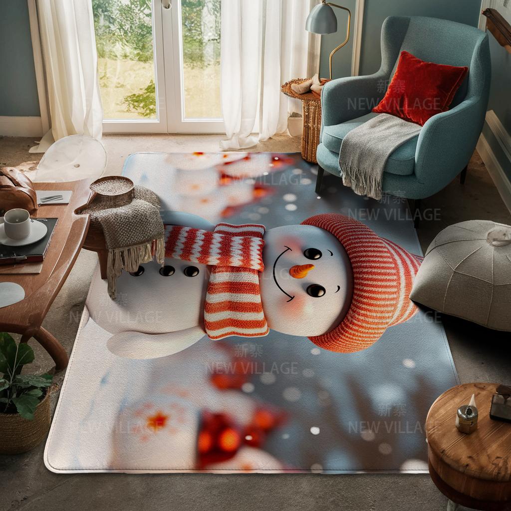 House Entrance Carpet Home Door Mat Living Room Bath Foot Bathroom Non-slip Water Absorption Rugs Bath Merry Christmas Winter