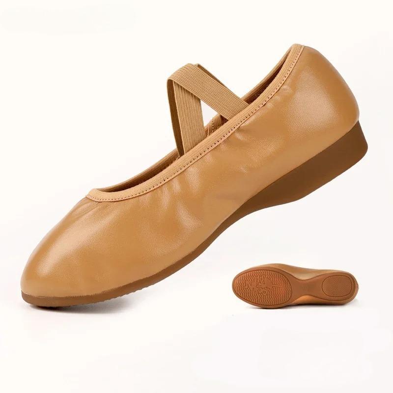 Genuine Leather Soft Ballet Shoes Women Real Leather Ballet Dance Shoes Girls Yoga Train Latin Jazz Waltz Ballroom Dance Shoes