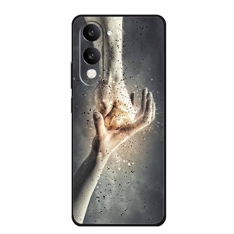 For Vivo Y29T Y29s Case Y 29 T S Coque Flowers Black Silicone Soft Back Cover For Vivo Y19s GT 5G iQOO Z10 Lite Phone Case Funda
