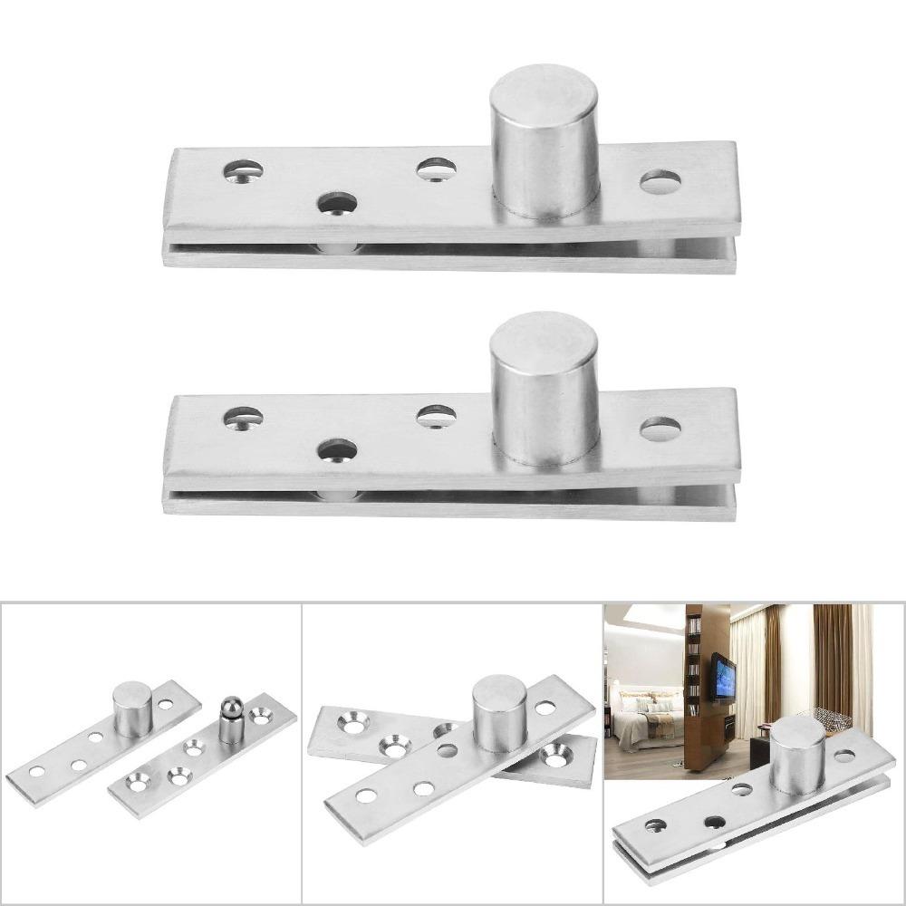 2 Pack Stainless Steel 360 Degree Rotation Door Pivot Hinge Eccentric Shaft Small, Medium, Large Concealed Hidden Door Hinge