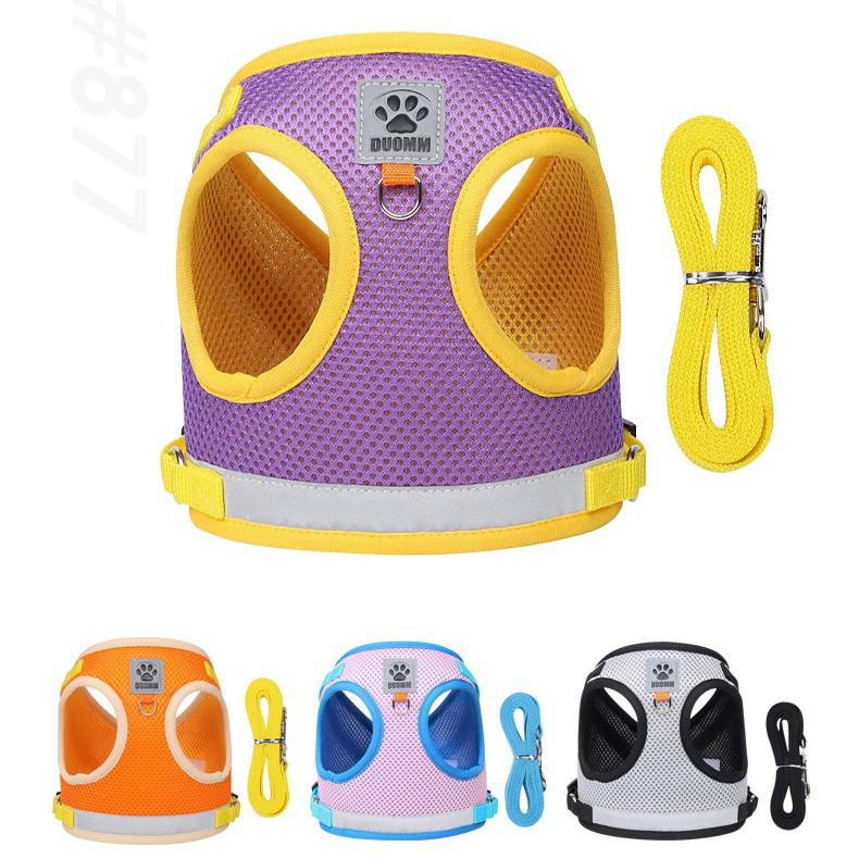 Reflective Mesh Pet Harness & Leash for Cats and Dogs