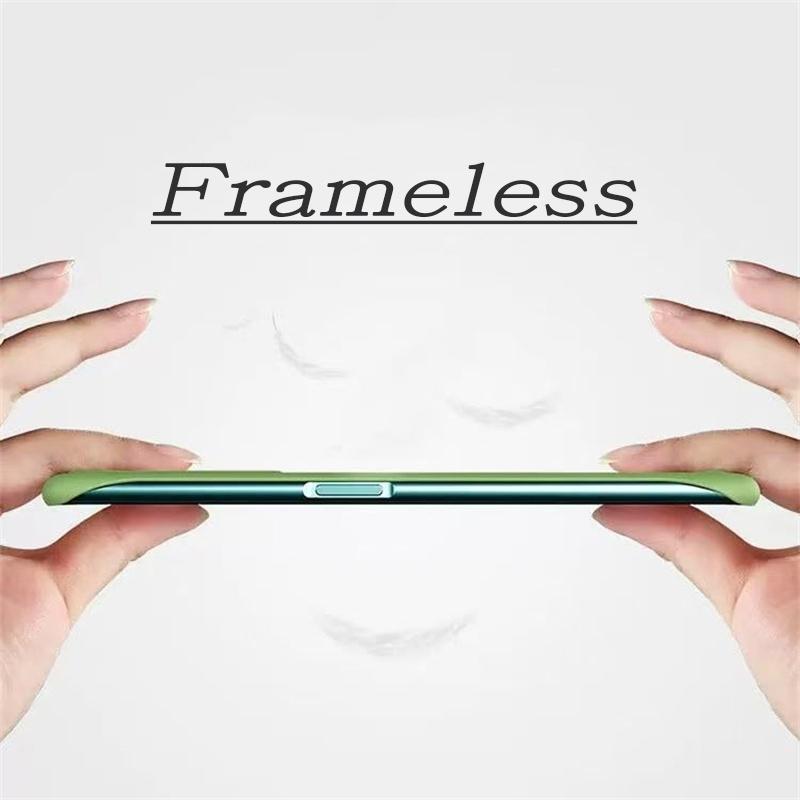 Fashion Slim Frameless Cover for iPhone 16 Pro Max 15 Plus 14 13 12 11 Pro X XR Xs Max 7 8 Plus SE2 SE3 Case Cover Hard Scrub PC Candy Color