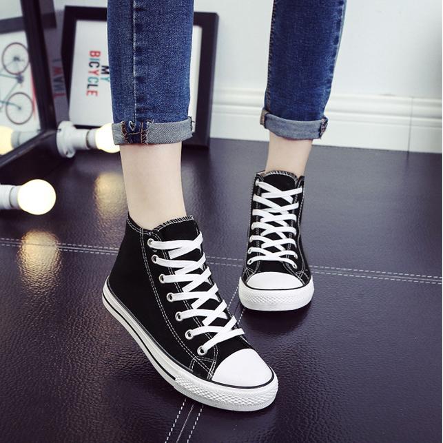 Women Canvas Shoes Men's Shoes Student High-top Fashion Couple Sneakers Lace-up Women Casual Shoes