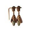 Western Vintage European & American Handmade Enamel Gold-Plated Natural Stone Unique Earrings
