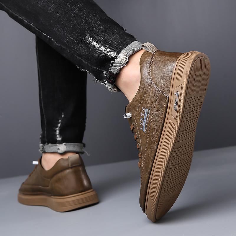 Hot-selling Men's Shoes Spring Flow Shoes Breathable Casual Leather Shoes Sports Board Shoes Men